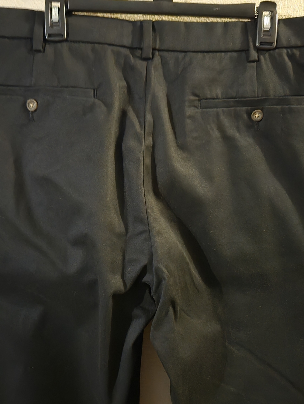 George New Mens Black Premium Khaki Straight Pants 42x30 Wrinkle Resistant - Picture 6 of 8